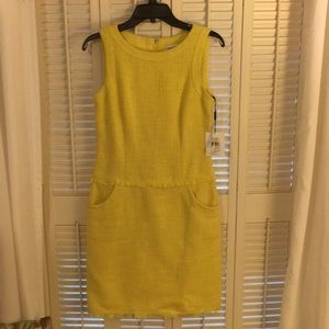 Calvin Klein Yellow Tweed Dress